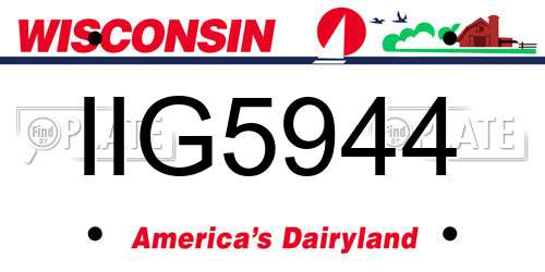 IIG5944 Wisconsin License Plate