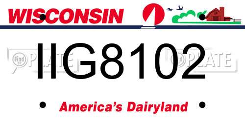 IIG8102 Wisconsin License Plate