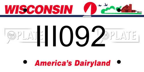 III092 Wisconsin License Plate