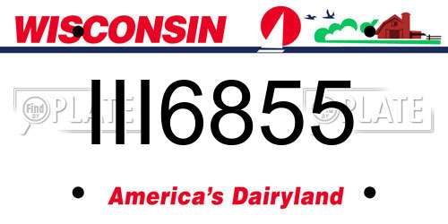 III6855 Wisconsin License Plate