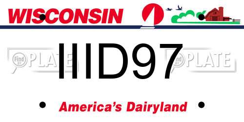 IIID97 Wisconsin License Plate
