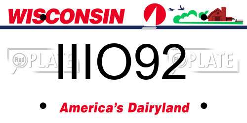 IIIO92 Wisconsin License Plate