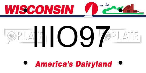 IIIO97 Wisconsin License Plate