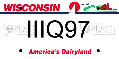 IIIQ97 Wisconsin License Plate