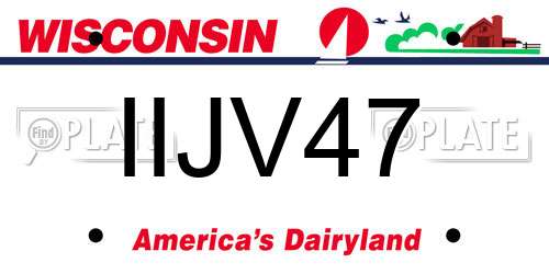 IIJV47 Wisconsin License Plate