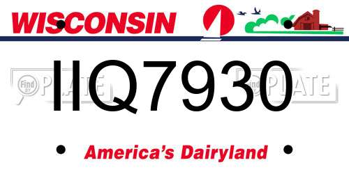 IIQ7930 Wisconsin License Plate