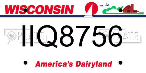 IIQ8756 Wisconsin License Plate