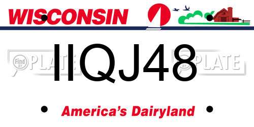 IIQJ48 Wisconsin License Plate