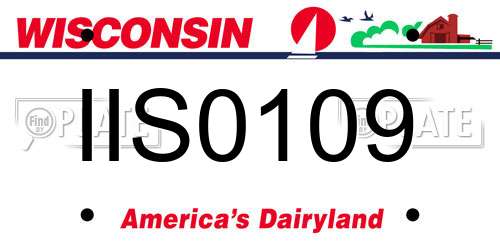 IIS0109 Wisconsin License Plate