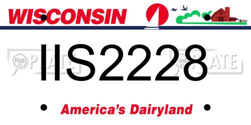 IIS2228 Wisconsin License Plate