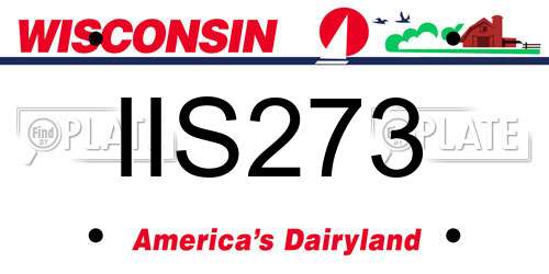 IIS273 Wisconsin License Plate