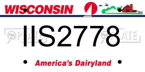 IIS2778 Wisconsin License Plate