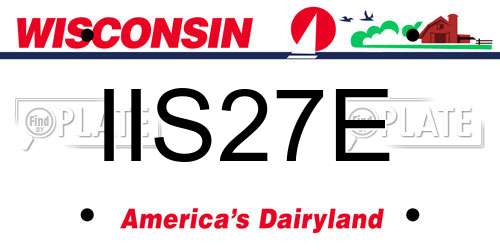 IIS27E Wisconsin License Plate