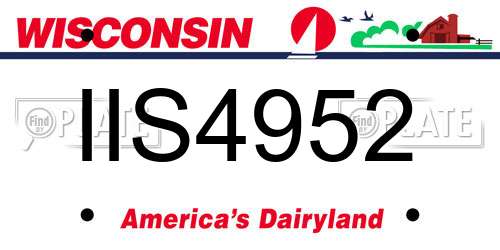IIS4952 Wisconsin License Plate