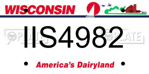 IIS4982 Wisconsin License Plate
