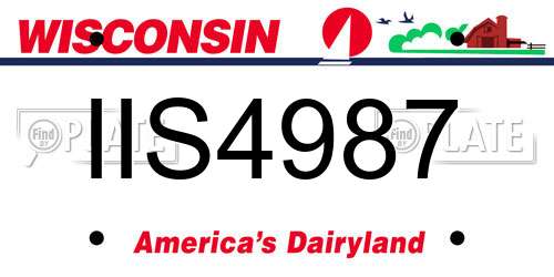 IIS4987 Wisconsin License Plate