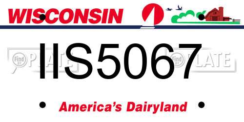 IIS5067 Wisconsin License Plate
