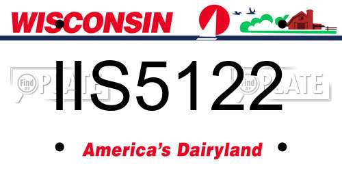 IIS5122 Wisconsin License Plate