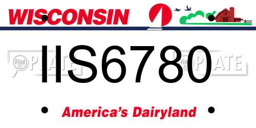 IIS6780 Wisconsin License Plate
