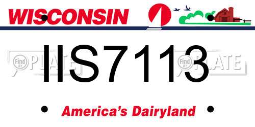IIS7113 Wisconsin License Plate