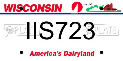 IIS723 Wisconsin License Plate