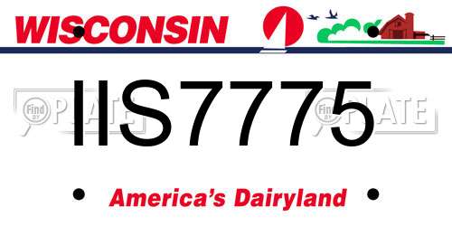 IIS7775 Wisconsin License Plate