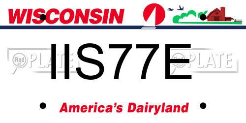 IIS77E Wisconsin License Plate