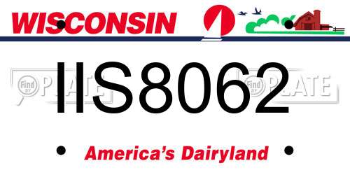 IIS8062 Wisconsin License Plate
