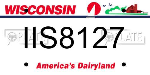 IIS8127 Wisconsin License Plate