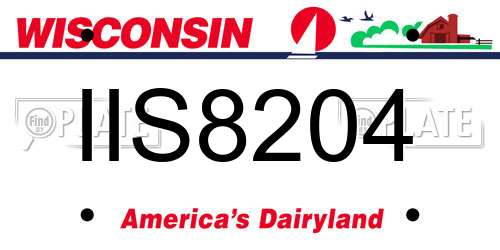 IIS8204 Wisconsin License Plate