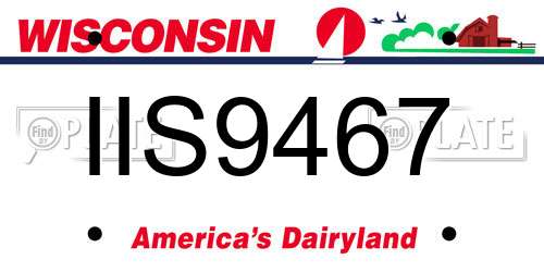 IIS9467 Wisconsin License Plate