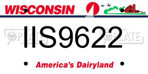 IIS9622 Wisconsin License Plate