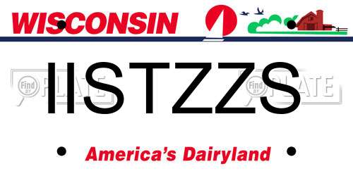 IISTZZS Wisconsin License Plate