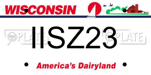 IISZ23 Wisconsin License Plate
