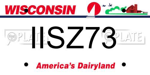 IISZ73 Wisconsin License Plate