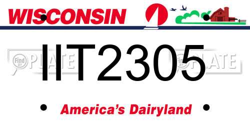 IIT2305 Wisconsin License Plate