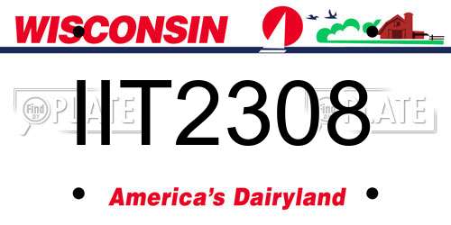 IIT2308 Wisconsin License Plate