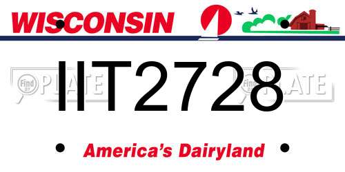 IIT2728 Wisconsin License Plate