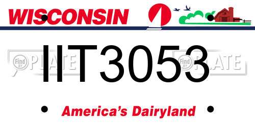 IIT3053 Wisconsin License Plate