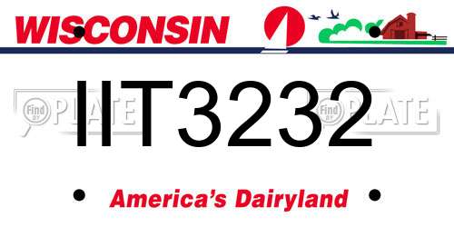 IIT3232 Wisconsin License Plate