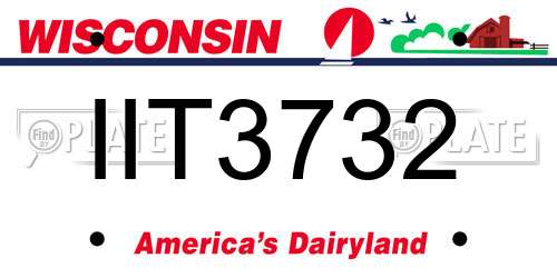 IIT3732 Wisconsin License Plate