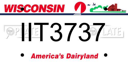 IIT3737 Wisconsin License Plate