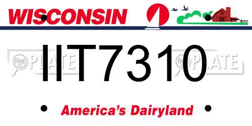 IIT7310 Wisconsin License Plate