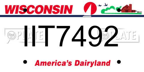 IIT7492 Wisconsin License Plate