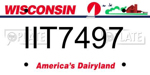 IIT7497 Wisconsin License Plate