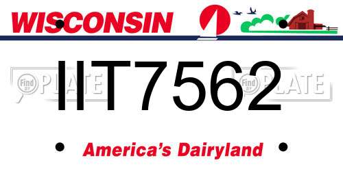 IIT7562 Wisconsin License Plate