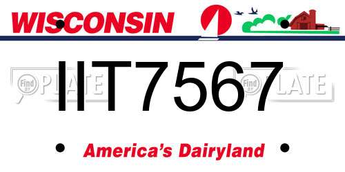 IIT7567 Wisconsin License Plate