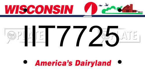 IIT7725 Wisconsin License Plate