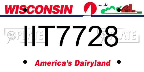 IIT7728 Wisconsin License Plate