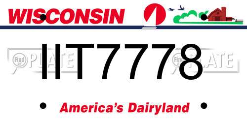 IIT7778 Wisconsin License Plate
